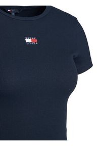 Tommy Jeans Longsleeve Badge DW0DW17881 Granatowy Slim Fit. Kolor: niebieski. Materiał: bawełna. Długość rękawa: długi rękaw #3