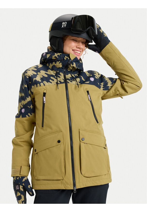 Roxy Kurtka snowboardowa Stated ERJTJ03515 Beżowy Tailored Long Fit. Kolor: beżowy. Materiał: syntetyk. Sport: snowboard