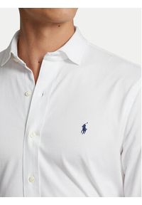 Polo Ralph Lauren Koszula 710899386001 Biały Slim Fit. Typ kołnierza: polo. Kolor: biały. Materiał: bawełna #3