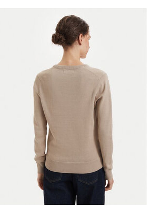 Beverly Hills Polo Club Sweter P-SS26W-M536563 Beżowy Regular Fit. Typ kołnierza: polo. Kolor: beżowy. Materiał: bawełna