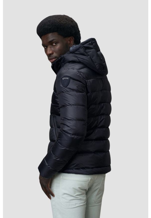 Blauer USA - BLAUER Granatowa kurtka męska Acton Short Jackets. Kolor: niebieski. Materiał: materiał, puch. Styl: elegancki