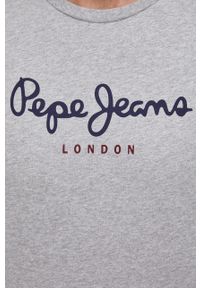 Pepe Jeans T-shirt bawełniany Eggo kolor szary melanżowy. Okazja: na co dzień. Kolor: szary. Materiał: bawełna. Wzór: melanż. Styl: casual #4