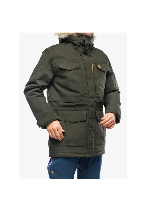 Fjällräven - Kurtka ocieplana męska Fjallraven Nuuk Parka. Kolor: zielony. Sport: turystyka piesza