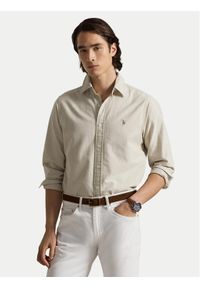 Polo Ralph Lauren Koszula 710792161019 Beżowy jasny Slim Fit. Typ kołnierza: polo. Kolor: beżowy. Materiał: bawełna #1