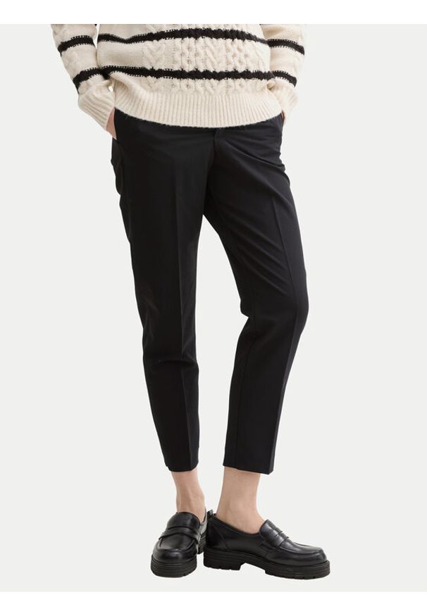 Tom Tailor Denim Chinosy 1043858 Czarny Slim Fit. Kolor: czarny. Materiał: syntetyk