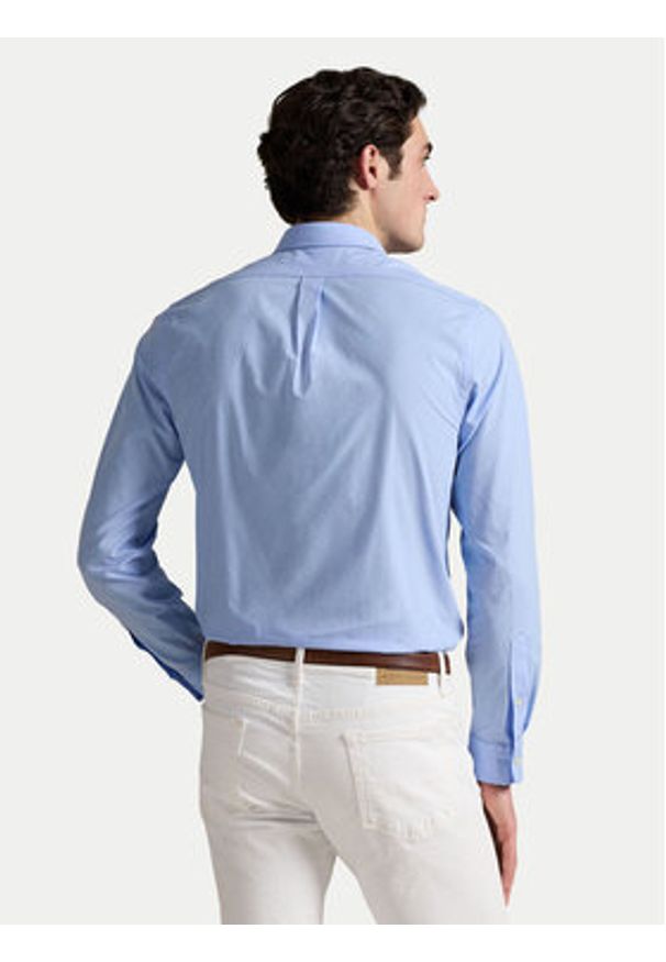 Polo Ralph Lauren Koszula 710929348009 Błękitny Slim Fit. Typ kołnierza: polo. Kolor: niebieski. Materiał: bawełna