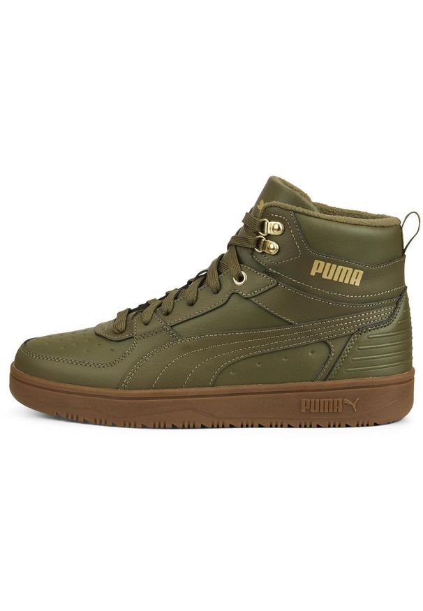 Buty do chodzenia męskie Puma Rebound Rugged. Zapięcie: sznurówki. Kolor: zielony, żółty, wielokolorowy. Materiał: guma, syntetyk, materiał. Szerokość cholewki: normalna. Sport: turystyka piesza