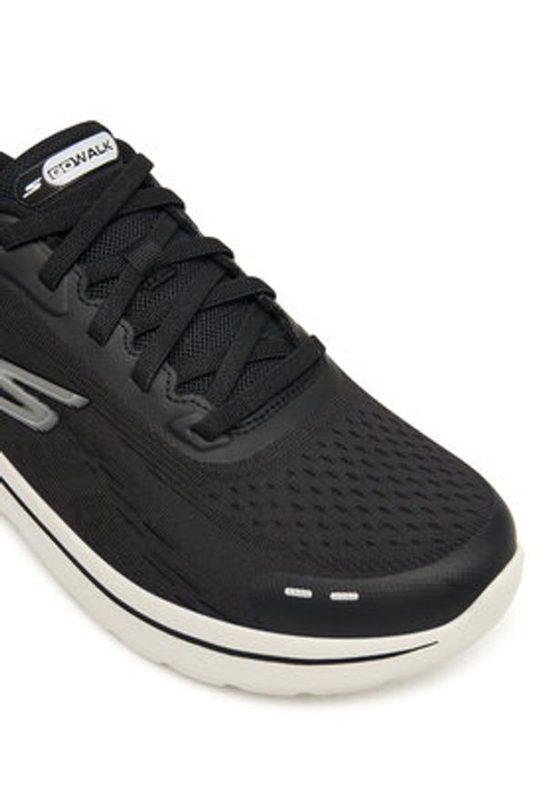 skechers - Skechers Sneakersy Go Walk Arch Fit N-Joy 217075 BKW Czarny. Kolor: czarny. Materiał: materiał