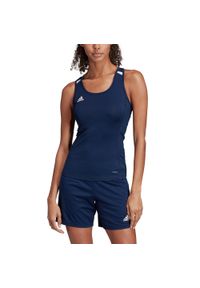 Adidas - Podkoszulek adidas Wms T19 Tank-shirt, Kobiety. Kolor: niebieski, wielokolorowy, biały. Materiał: poliester, materiał. Sport: fitness