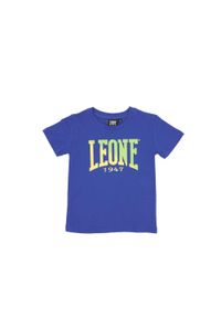 LEONE 1947 APPAREL - T-shirt z krótkim rękawem, nadrukiem Basic i logo. Kolor: niebieski. Długość rękawa: krótki rękaw. Długość: krótkie. Wzór: nadruk. Sport: joga i pilates