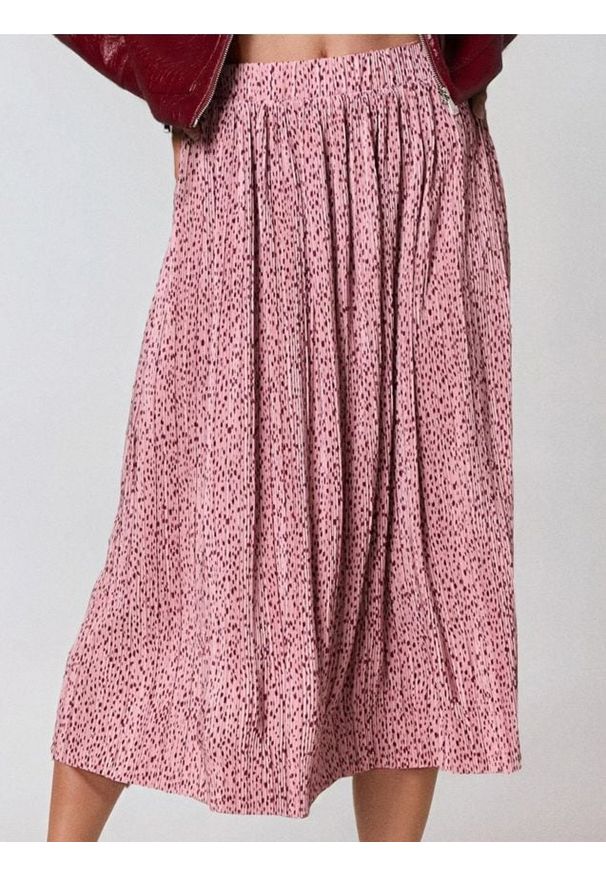 Sinsay - Plisowana spódnica midi w delikatny print - wielobarwny. Wzór: nadruk