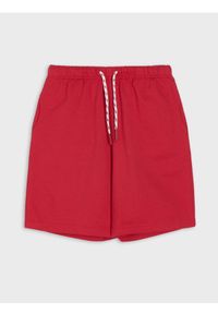Sinsay - Szorty za kolano z materiału French Terry - czerwony. Kolor: czerwony. Materiał: materiał