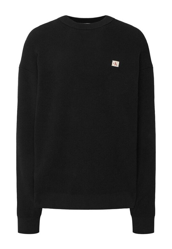 Calvin Klein Jeans Sweter LV04RD313G Czarny Regular Fit. Kolor: czarny. Materiał: bawełna