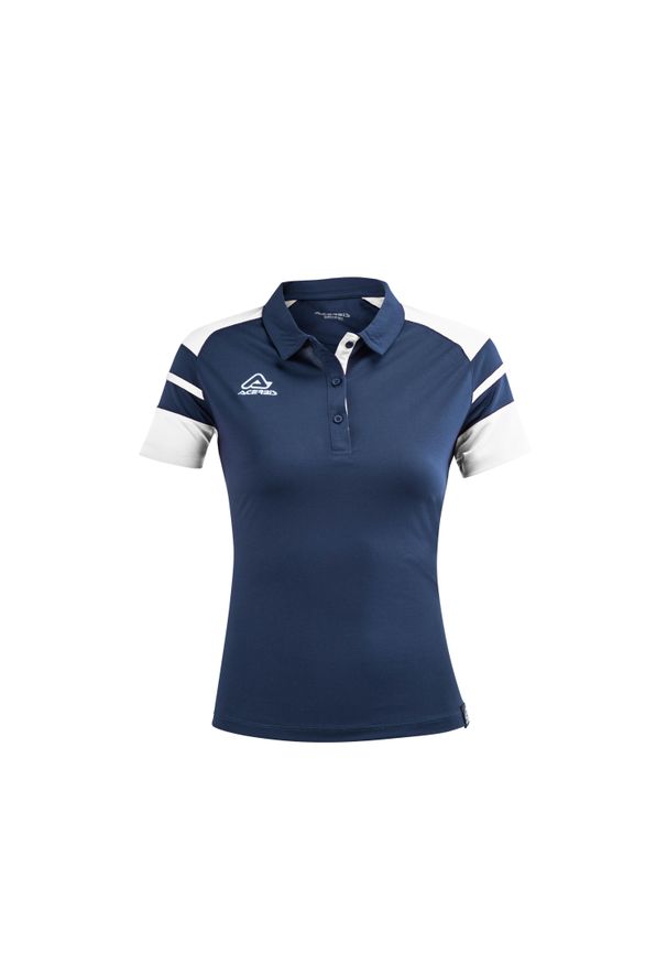 ACERBIS - Damska koszulka polo Acerbis Kemari. Typ kołnierza: polo. Kolor: niebieski, wielokolorowy, biały. Materiał: materiał. Sport: piłka nożna