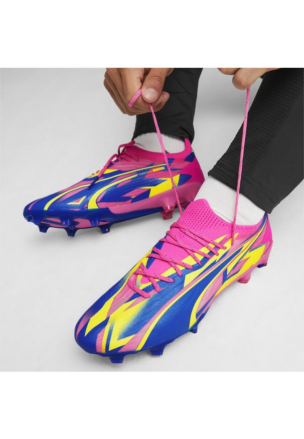 Puma - Buty piłkarskie męskie PUMA Ultra Ultimate Energy Fg/Ag. Kolor: żółty, wielokolorowy, niebieski. Sport: piłka nożna