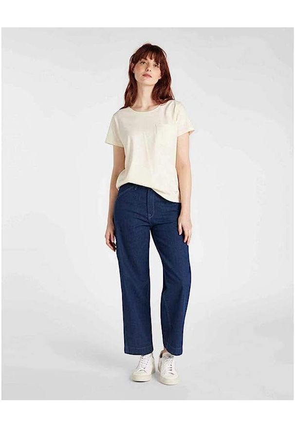 Lee - LEE SUSTAINABLE TEE DAMSKI T-SHIRT KOSZULKA ECRU MELE L42AEC48 112109291