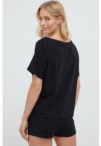 Fila piżama damska kolor czarny bawełniana. Kolor: czarny. Materiał: bawełna. Długość: krótkie #7