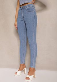 Renee - Jasnoniebieskie Jeansy Skinny High Waist Sepilvia. Okazja: na co dzień. Stan: podwyższony. Kolor: niebieski. Wzór: aplikacja. Styl: klasyczny, elegancki, casual