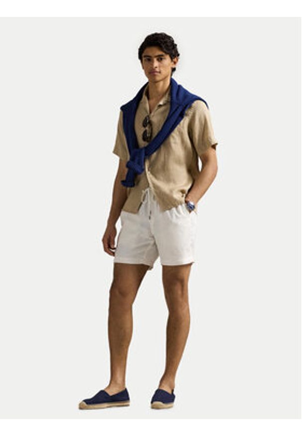 Polo Ralph Lauren Koszula 710966421003 Beżowy Classic Fit. Typ kołnierza: polo. Kolor: beżowy. Materiał: len