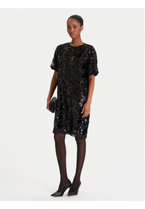 DKNY Sukienka koktajlowa DD54AN74 Czarny Regular Fit. Kolor: czarny. Materiał: syntetyk. Styl: wizytowy
