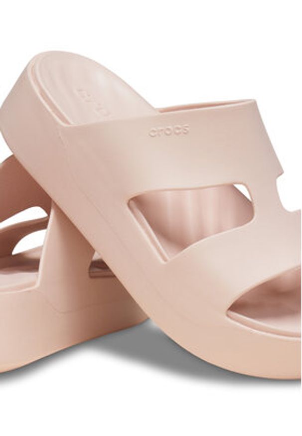 Crocs Klapki Getaway Platform H-Strap 209409 Écru. Kolor: kremowy. Obcas: na platformie