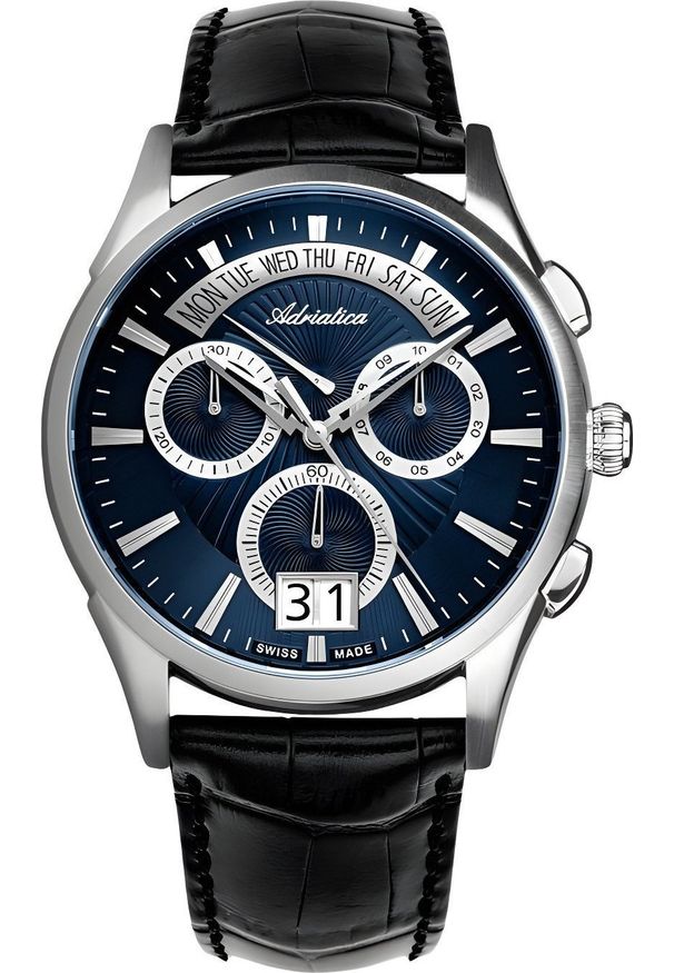 Zegarek Adriatica Zegarek męski Adriatica A1193.5215CH czarny. Kolor: czarny