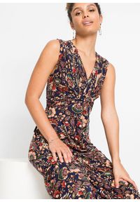 bonprix - Długa sukienka ze zrównoważonej wiskozy. Kolor: niebieski. Materiał: wiskoza. Wzór: nadruk. Długość: maxi #2