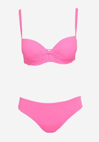 Renee - Fuksjowe Bikini Komplet Dwuczęściowy Biustonosz z Usztywnionymi Miseczkami Majtki Typu Figi Wistella. Kolor: różowy. Wzór: aplikacja #5