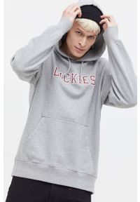 Dickies bluza bawełniana męska kolor szary z kapturem z nadrukiem. Typ kołnierza: kaptur. Kolor: szary. Materiał: bawełna. Wzór: nadruk #4