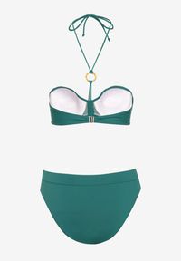 Renee - Zielone Bikini Figi i Usztywniany Biustonosz z Regulowanymi Ramiączkami Ozdobiony Sznurkiem Rosbia. Kolor: zielony. Wzór: aplikacja