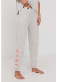 DKNY - Dkny - Spodnie piżamowe. Kolor: szary. Materiał: dzianina. Wzór: nadruk #1
