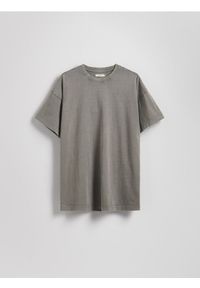 Reserved - Długi t-shirt - jasnoszary. Kolor: szary. Materiał: bawełna, dzianina. Długość: długie