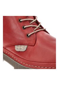 Czerwone Botki Artiker Ocieplane Obuwie Damskie. Okazja: na spacer. Kolor: czerwony. Materiał: skóra, futro, syntetyk #5