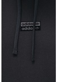 adidas Originals Bluza bawełniana męska kolor czarny z kapturem gładka. Typ kołnierza: kaptur. Kolor: czarny. Materiał: bawełna. Wzór: gładki #2