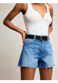Big-Star - Szorty damskie jeansowe z kolekcji Authentic niebieskie Authentic Girl 369. Okazja: na co dzień. Stan: podwyższony. Kolor: niebieski. Materiał: jeans. Sezon: lato. Styl: wakacyjny, casual #5