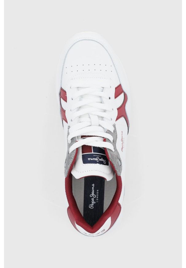 Pepe Jeans - Buty skórzane Britt. Zapięcie: sznurówki. Kolor: biały. Materiał: skóra
