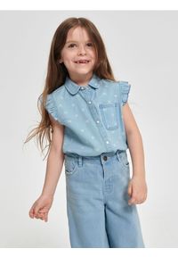 Sinsay - Koszula jeansowa - niebieski. Kolor: niebieski. Materiał: jeans