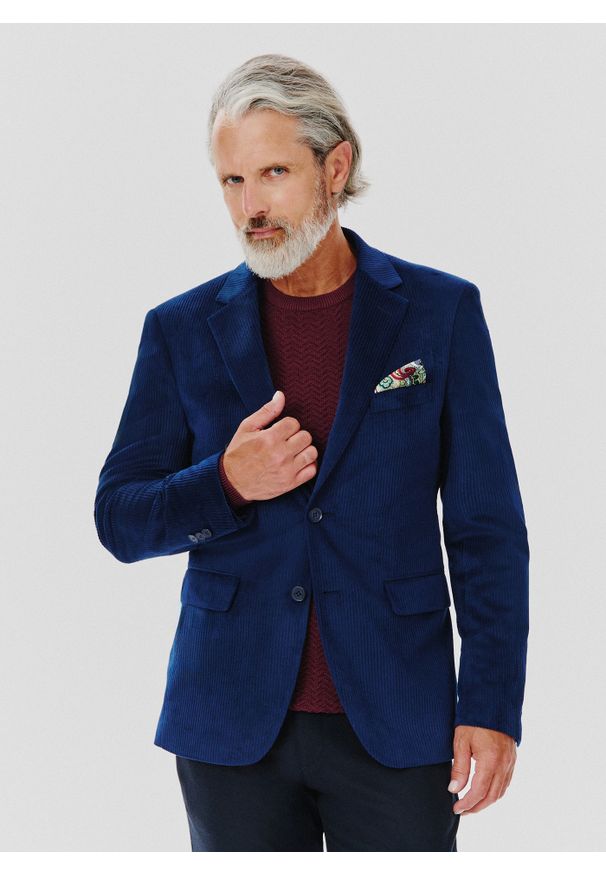 Pako Lorente - PAKO LORENTE – Sztruksowa jednorzędowa marynarka męska. Materiał: sztruks