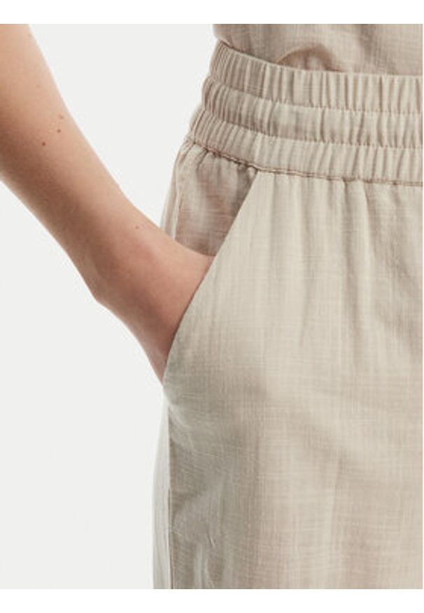 Vero Moda Spodnie materiałowe Caia 10333796 Beżowy Wide Leg. Kolor: beżowy. Materiał: bawełna