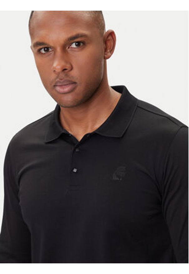 Karl Lagerfeld - KARL LAGERFELD Polo 745000 554200 Czarny Regular Fit. Typ kołnierza: polo. Kolor: czarny. Materiał: bawełna