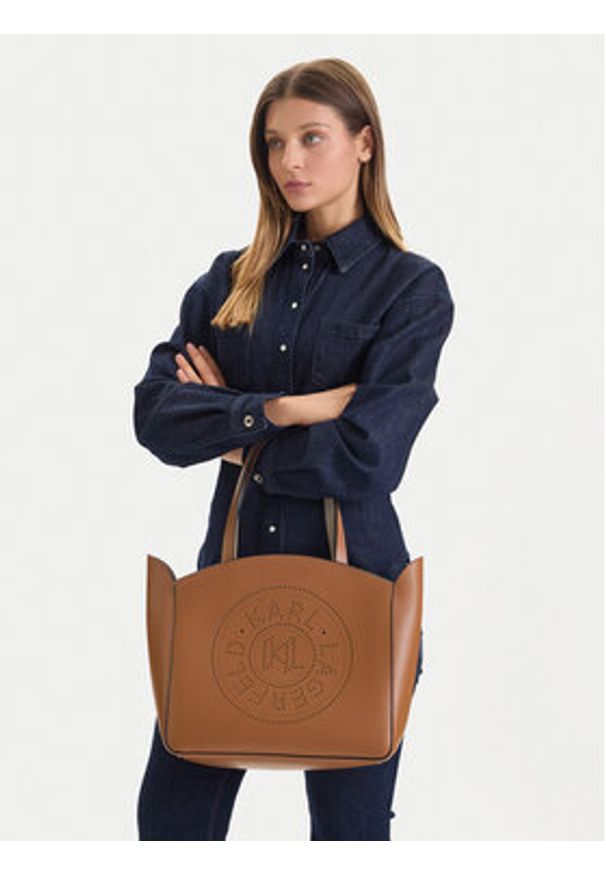 Karl Lagerfeld - KARL LAGERFELD Torebka A3W30043 Brązowy. Kolor: brązowy. Materiał: skórzane