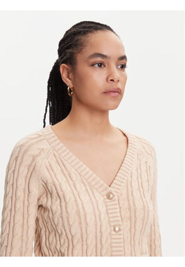 Guess Kardigan W5YR15 Z3OU0 Beżowy Regular Fit. Kolor: beżowy. Materiał: bawełna