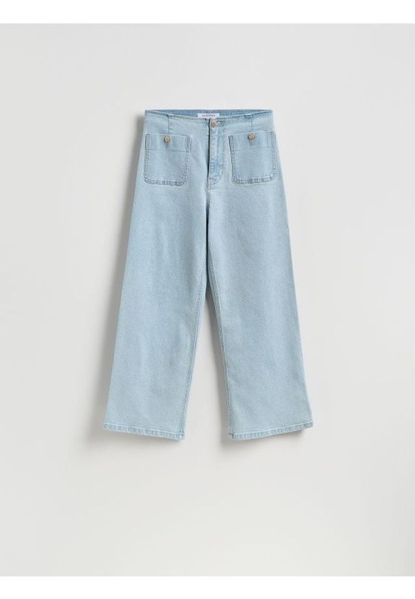 Reserved - Spodnie culotte - niebieski. Kolor: niebieski