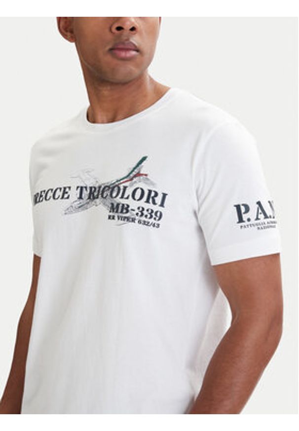 Aeronautica Militare T-Shirt 261TS2541UJ00727 Biały Regular Fit. Kolor: biały. Materiał: bawełna