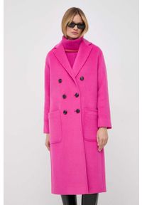 MAX&Co. płaszcz z domieszką wełny kolor różowy przejściowy oversize. Kolor: różowy. Materiał: wełna. Styl: klasyczny #2