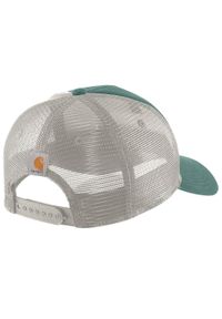 Czapka z daszkiem Carhartt Canvas Mesh-Back Crafted Patch Cap. Kolor: zielony. Materiał: mesh