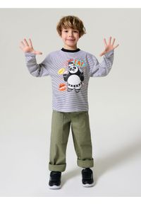 Sinsay - Koszulka z długimi rękawami Kung Fu Panda - biały. Kolor: biały. Materiał: bawełna. Długość rękawa: długi rękaw. Długość: długie. Wzór: motyw z bajki #1