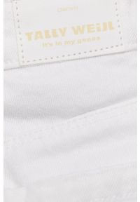 TALLY WEIJL - Tally Weijl Szorty damskie kolor biały gładkie high waist. Okazja: na co dzień. Stan: podwyższony. Kolor: biały. Materiał: bawełna, materiał. Wzór: gładki. Styl: casual #3