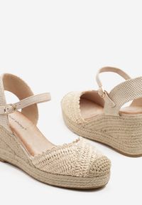 Born2be - Beżowe Sandały w Stylu Espadryli na Plecionym Koturnie Anniviora. Okazja: na co dzień. Kolor: beżowy. Sezon: lato. Obcas: na koturnie. Styl: casual, retro, elegancki #5