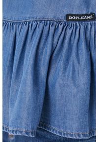 DKNY - Dkny - Bluzka. Kolor: niebieski. Materiał: tkanina. Długość rękawa: długi rękaw. Długość: długie. Wzór: gładki #2